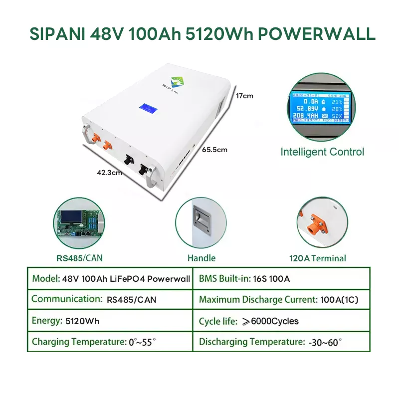 Акумулятор 10kWh для домашньої сонячної електростанції 48V LiFePO4 200Ah